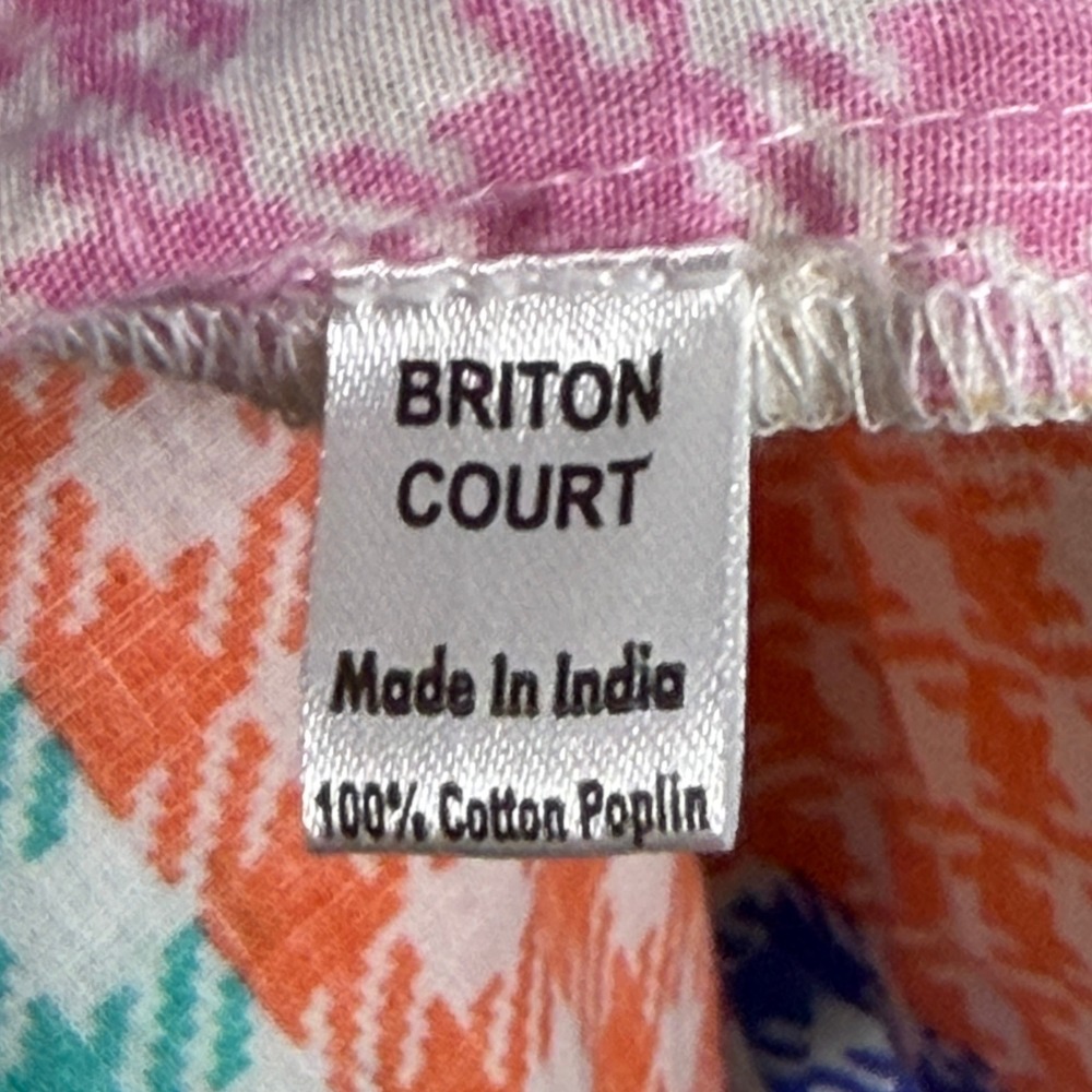 Briton Court Multicolor Patchwork Cotton Poplin Tiered Maxi Dress M Preppy Boho - Picture 6 of 10